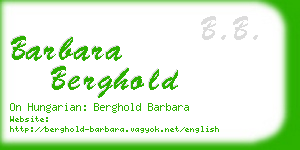 barbara berghold business card